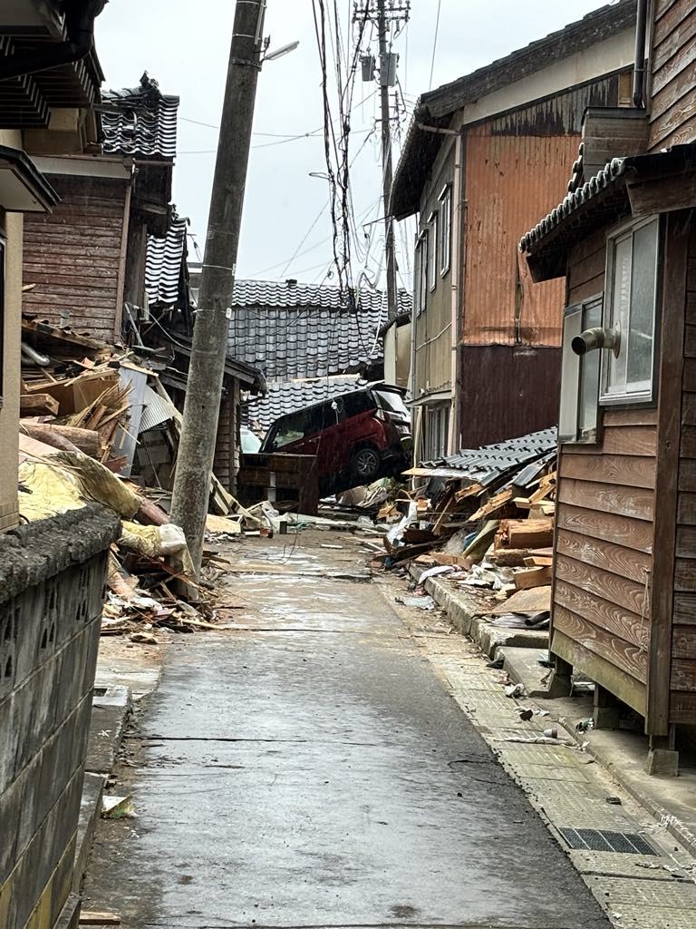被災した路地